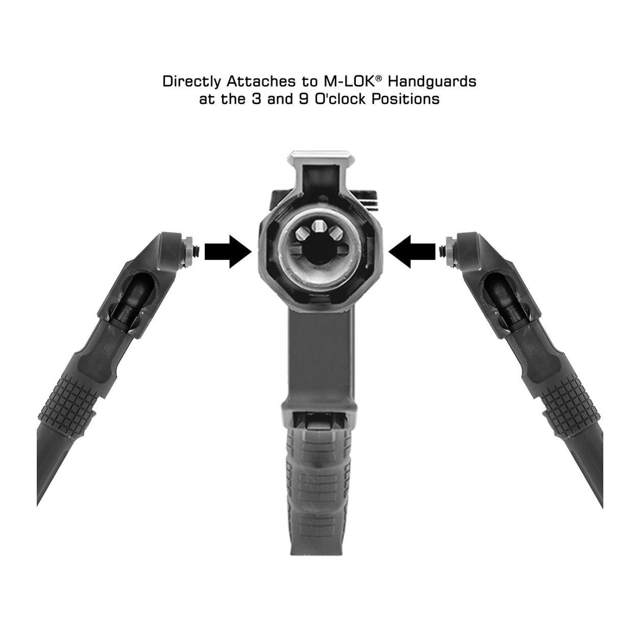 UTG Recon Flex II Matte Black Bipod for M LOK Handguards with Foldable Design