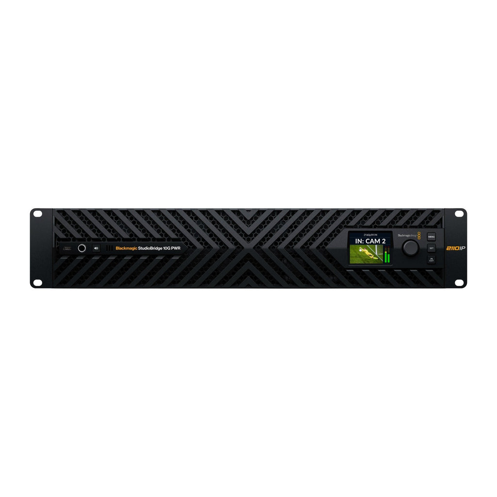 Blackmagic Design StudioBridge 10G PWR with 8-Channel 4K60 IP Video Bridge and Dual 100GbE (Black)