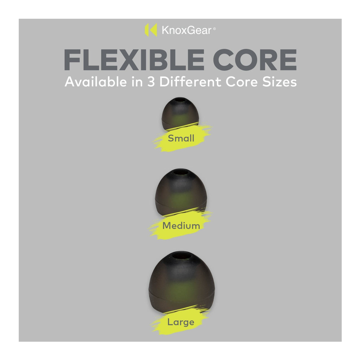 Knox Gear Silicone Earbud Replacement Tips for In-Ear Headphones (Black, 6-pack)