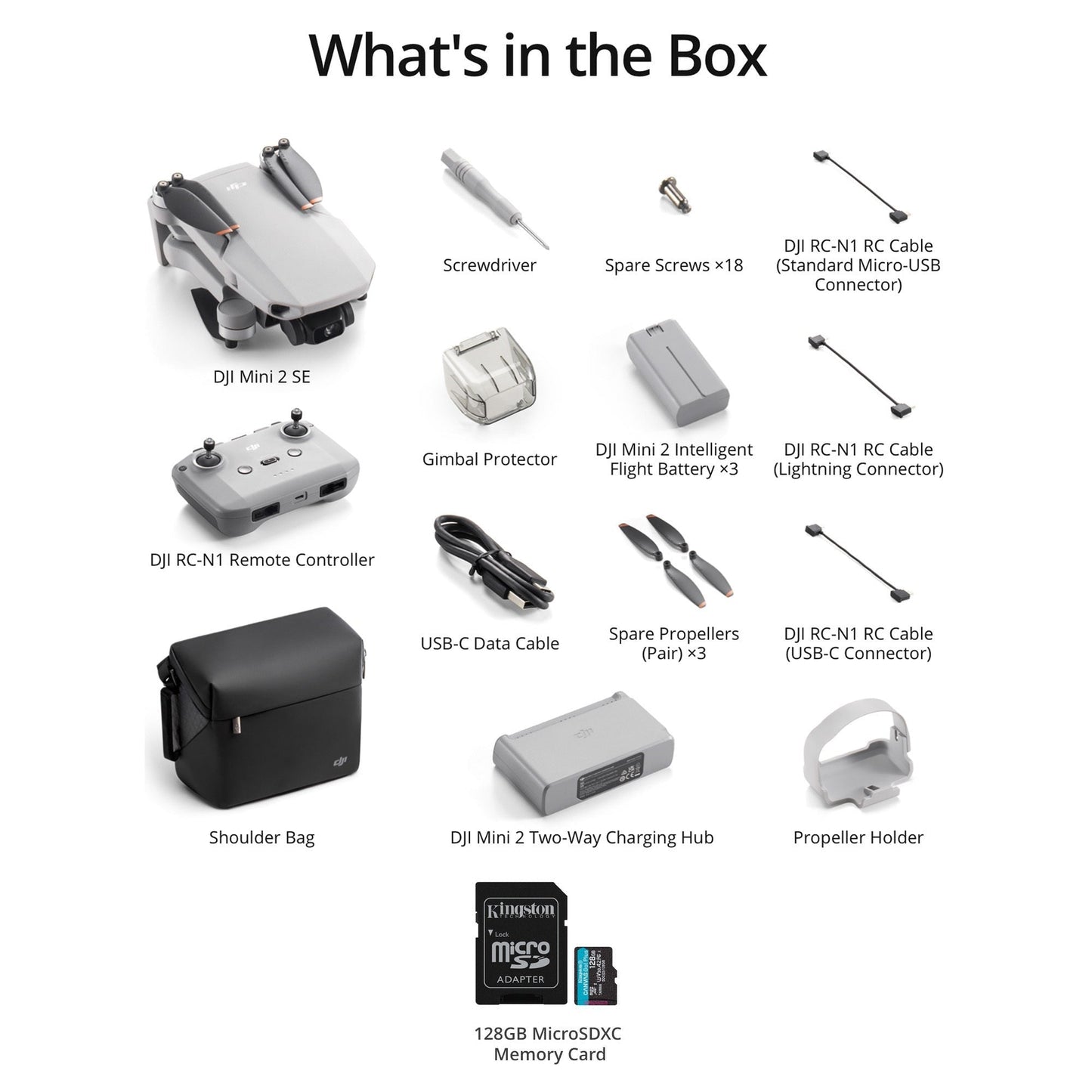 DJI Mini 2 SE Fly More Combo with 64GB Memory Card- Lightweight Mini Camera Drone with 2.7K Video