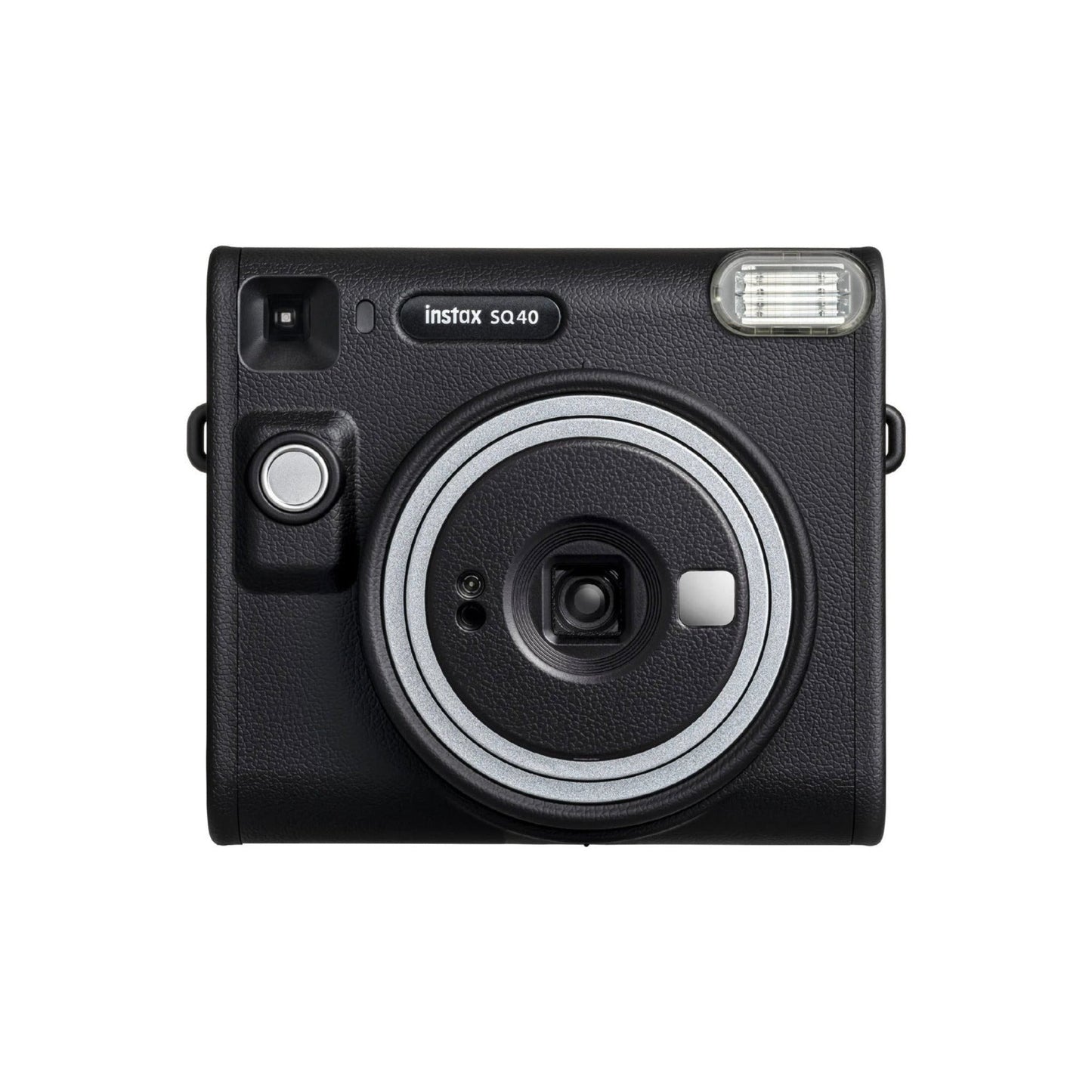 Fujifilm instax SQUARE SQ40 Selfie Mode Easy-To-Operate Camera with Leather Case with Logo (Black)