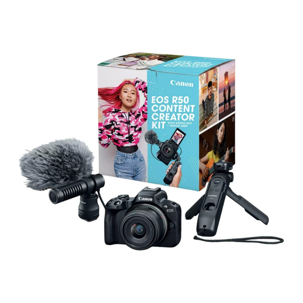 Canon EOS R50 Wireless Camera APS-C Size Content Creator Bundle