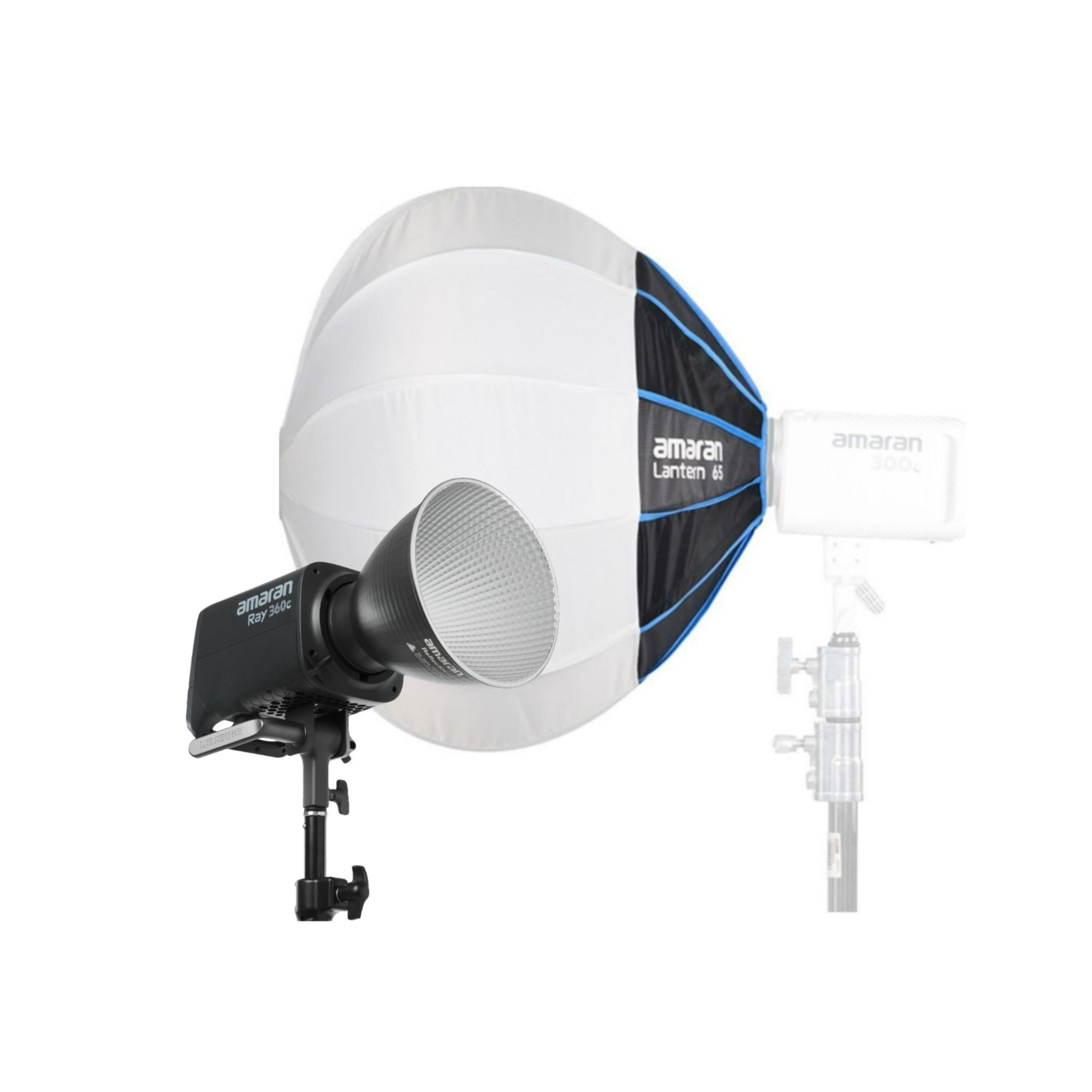 Amaran Ray 360c Full-Color COB Video Light (US) with 2' Soft Light Modifier