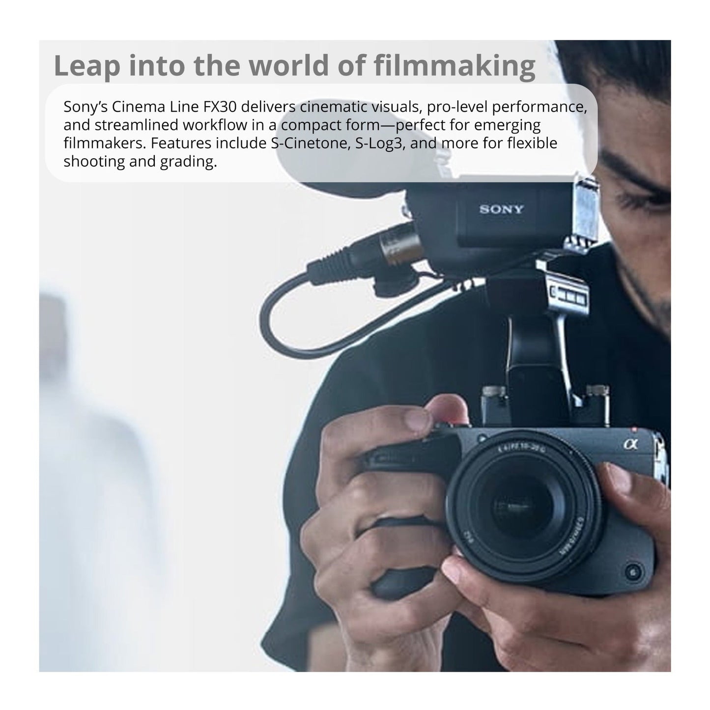 Sony Cinema Line FX30 Super 35 Camera (Body) with Hard Case, 128GB SD Card, and Card Reader Bundle