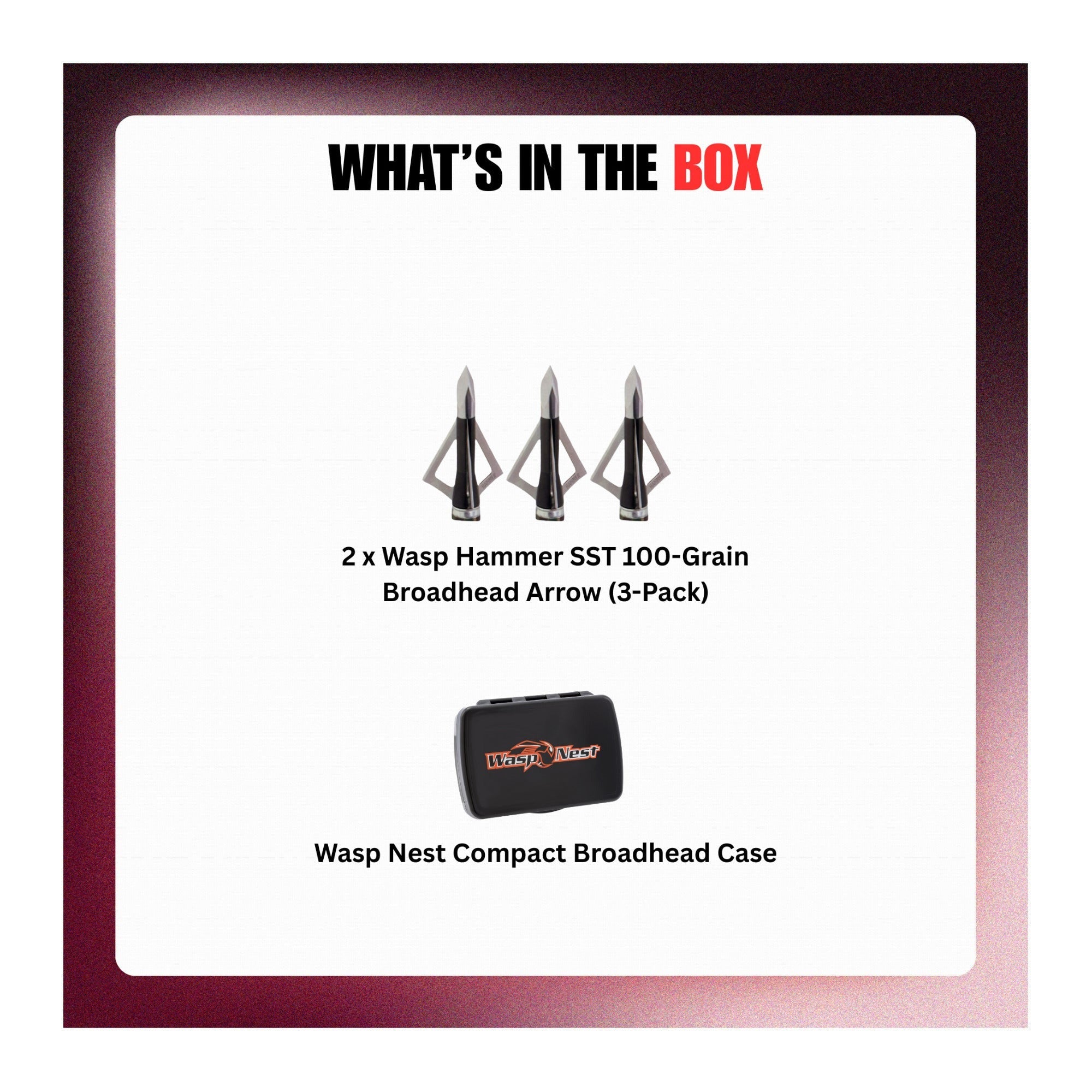 Wasp Hammer SST 100 Grain Broadhead Arrow with 46C Steel Blade (6-Pack) Bundle