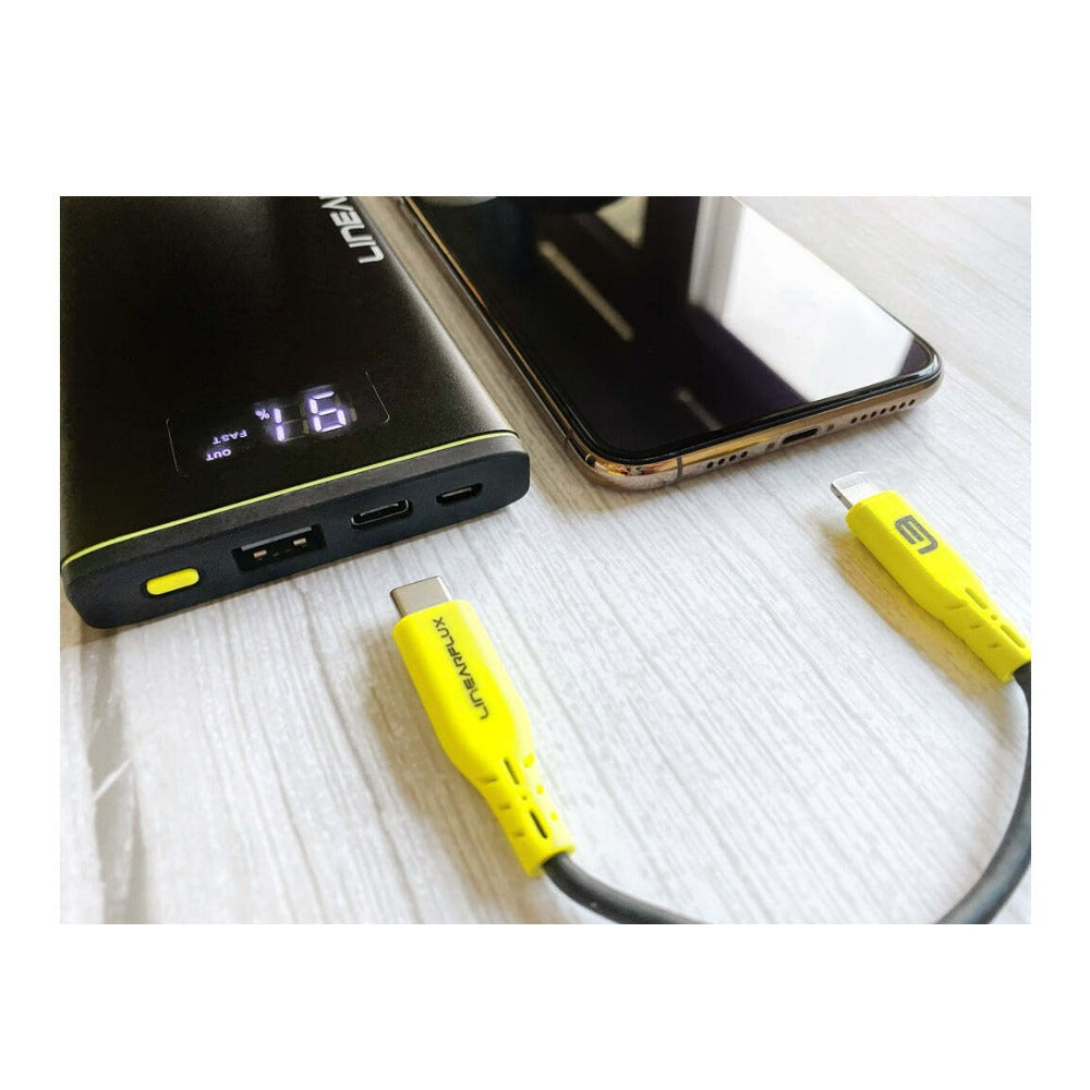 Linearflux Hyperdigital Ultra Series 11,000mAh, Fast Charging and Lightweight Charger (Black)