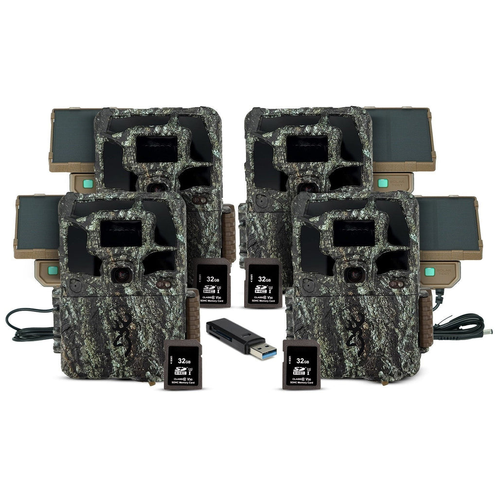 Browning Dark Ops Pro X 1080 Trail Camera (4-Pack) with Accessories Bundle