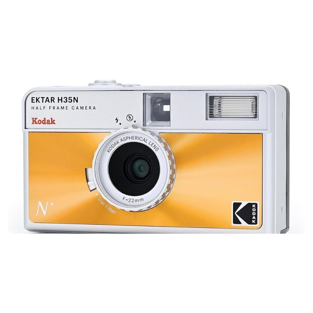 Kodak Ektar H35N 35mm Half Frame Film Camera Bundle with Ultramax 400 24 Exp Film (Glazed Orange)