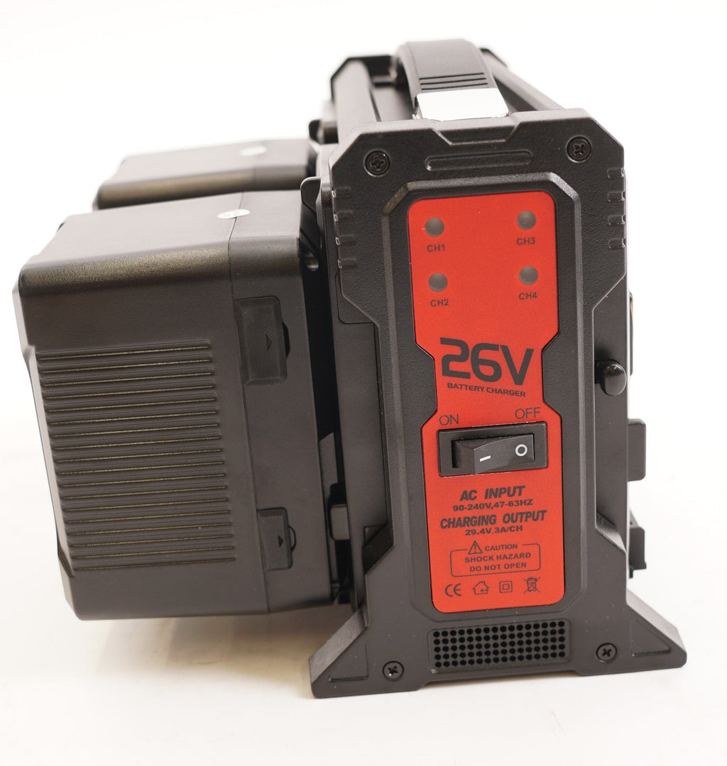 IndiPRO Tools Micro-Series 26V 265Wh Battery and Quad Charger Kit (V-Mount) (Used)