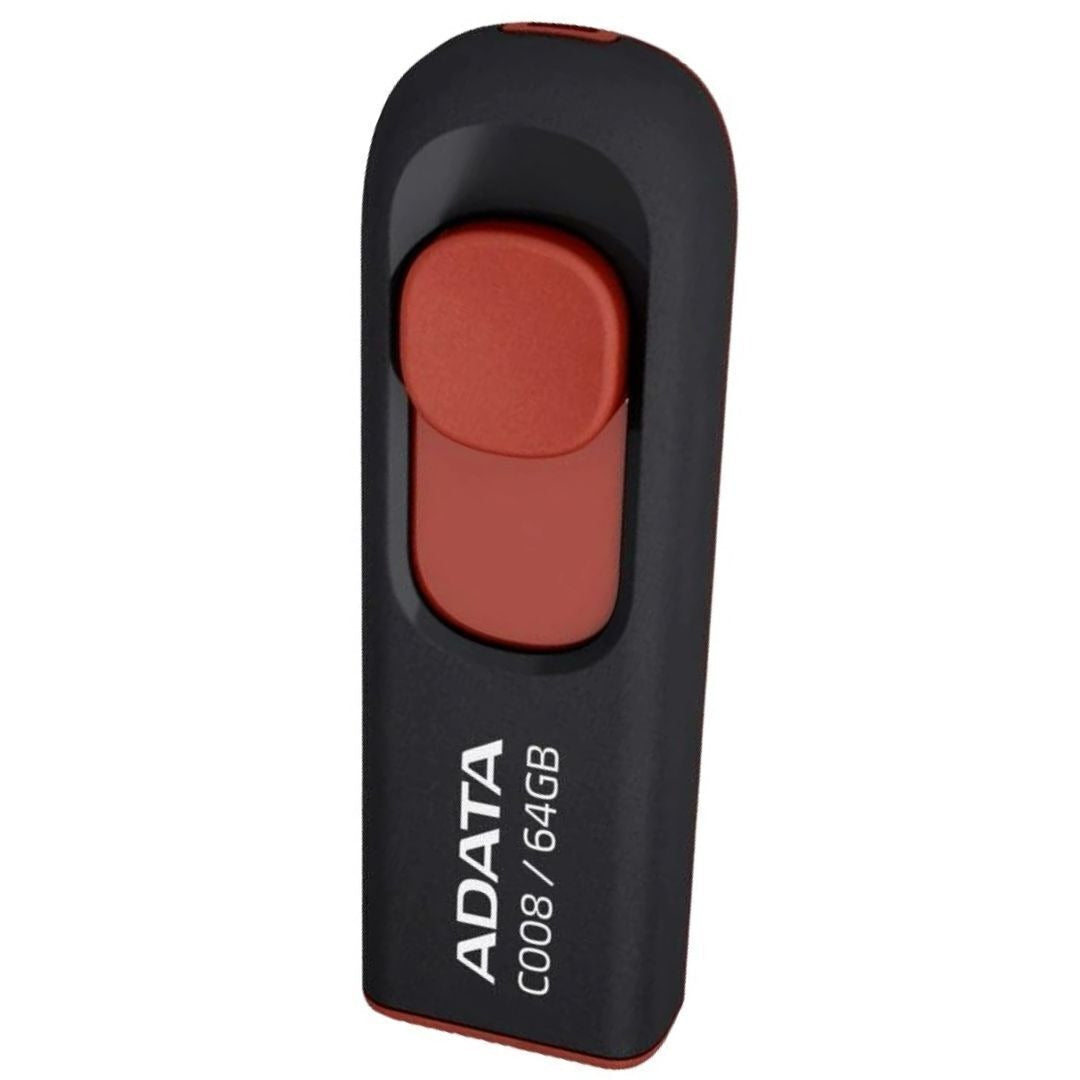 ADATA 64GB USB 2.0 Retractable Capless Flash Drive (Red)