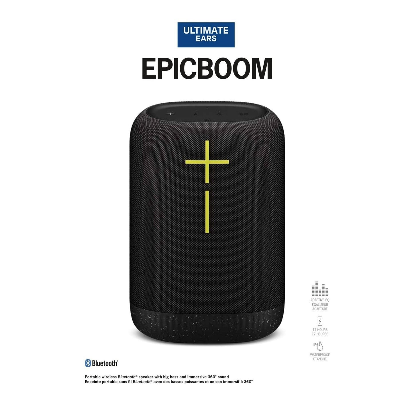 Ultimate Ears EpicBoom Portable Bluetooth Speaker with 360-Degree Sound (Black)