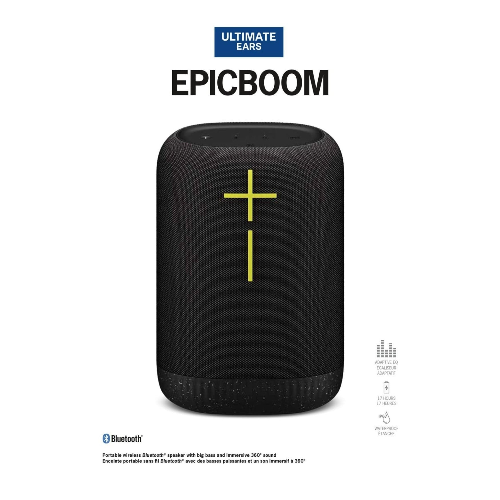 Ultimate Ears EpicBoom Portable Bluetooth Speaker with 360-Degree Sound (Black)