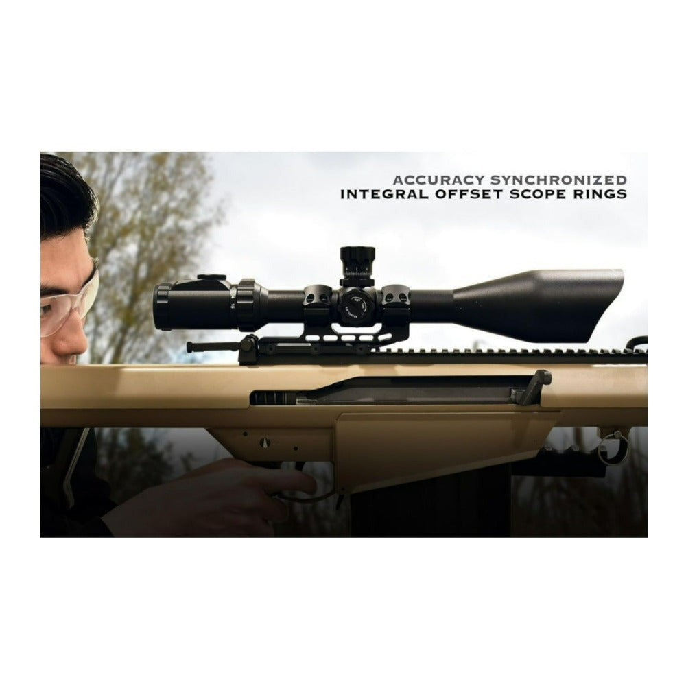 UTG 50mm Matte Black Anodized Offset Scope Rings with Recoil Stops