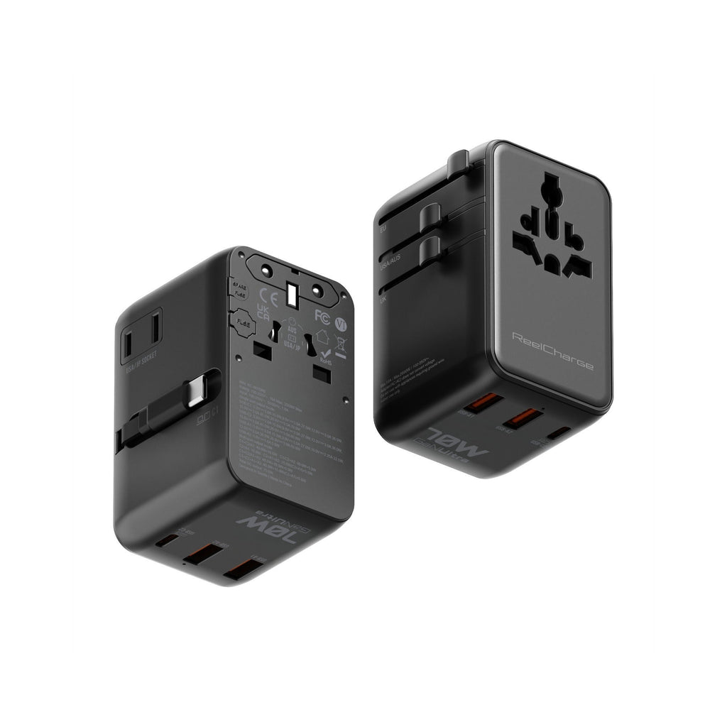 ReelCharge 70W Global Travel Charger (Black)