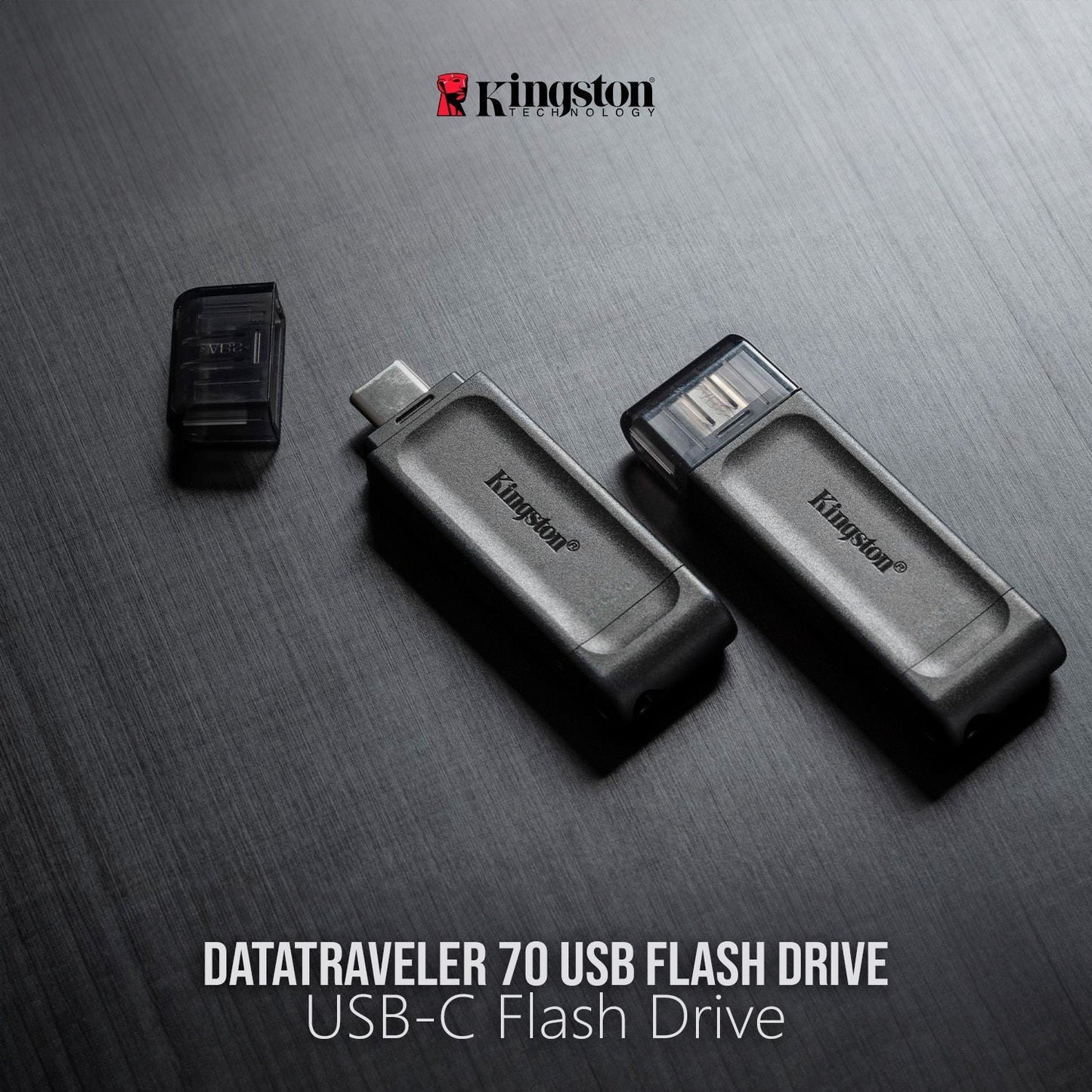 Kingston DataTraveler 70 USB 3.2 Flash Drive with Lightweight Design (128GB, Black, 5-Pack) Bundle