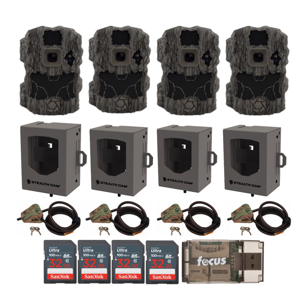 Stealth Cam DS4K Ultimate Camera with Security Boxes, Cables and SD Cards