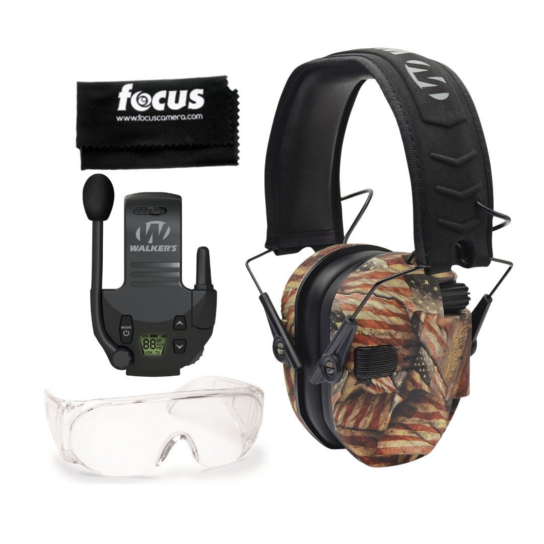 Walkers Razor Walkie Talkie Bundle with Ear Muffs and Accessories