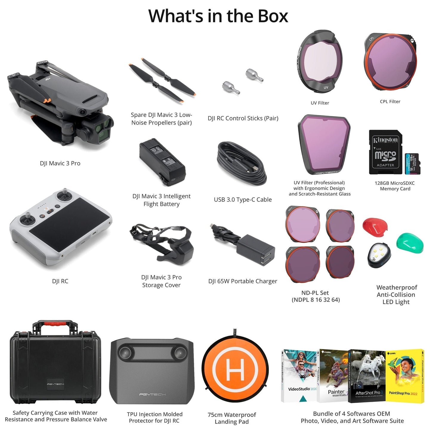 DJI Mavic 3 Pro Drone Fly More Combo with DJI RC with Accessory Bundle