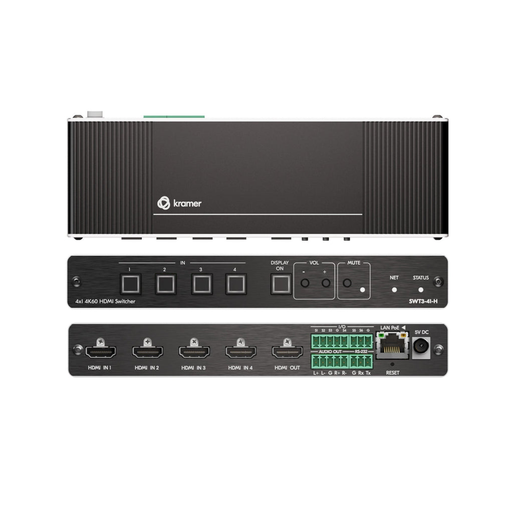 Kramer 4K60 4:4:4 4x1 HDMI Automatic Switcher with Audio De-Embedding and IP Control (Black)