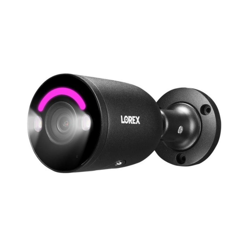 Lorex 4K IP Smart Security Lighting Deterrence Bullet AI PoE Wired 8MP Two-Way Audio Camera (Black)