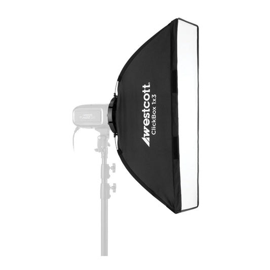 Westcott ClickBox 1x3 Softbox (Bowens) - Removable Diffuser, Silver Interior