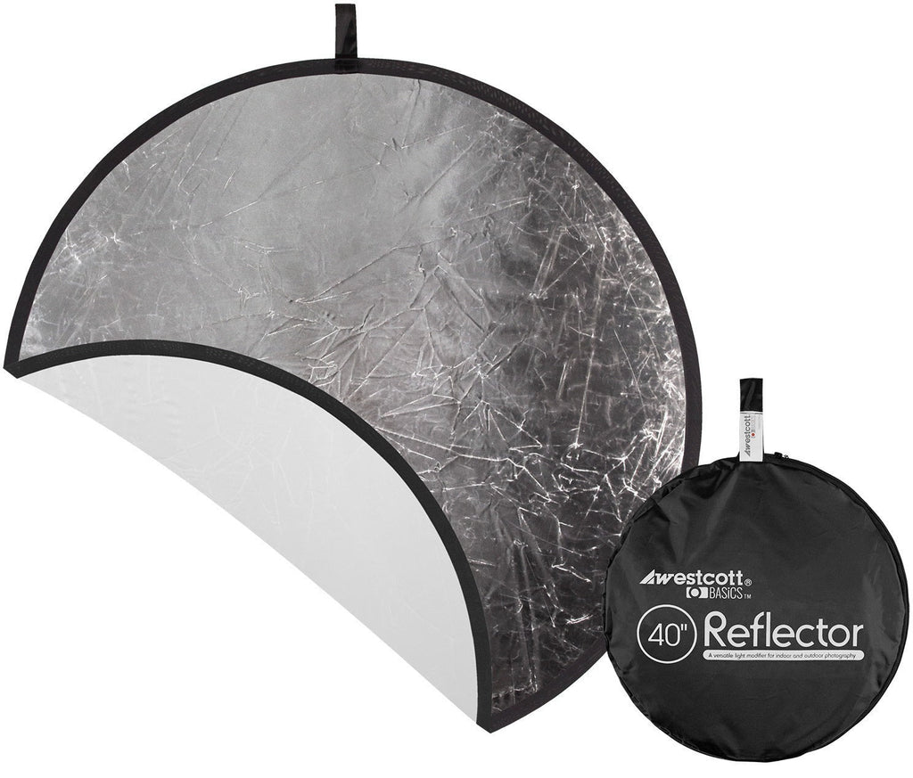 Westcott Collapsible 2-in-1 Bounce Reflector (Silver/White, 40")