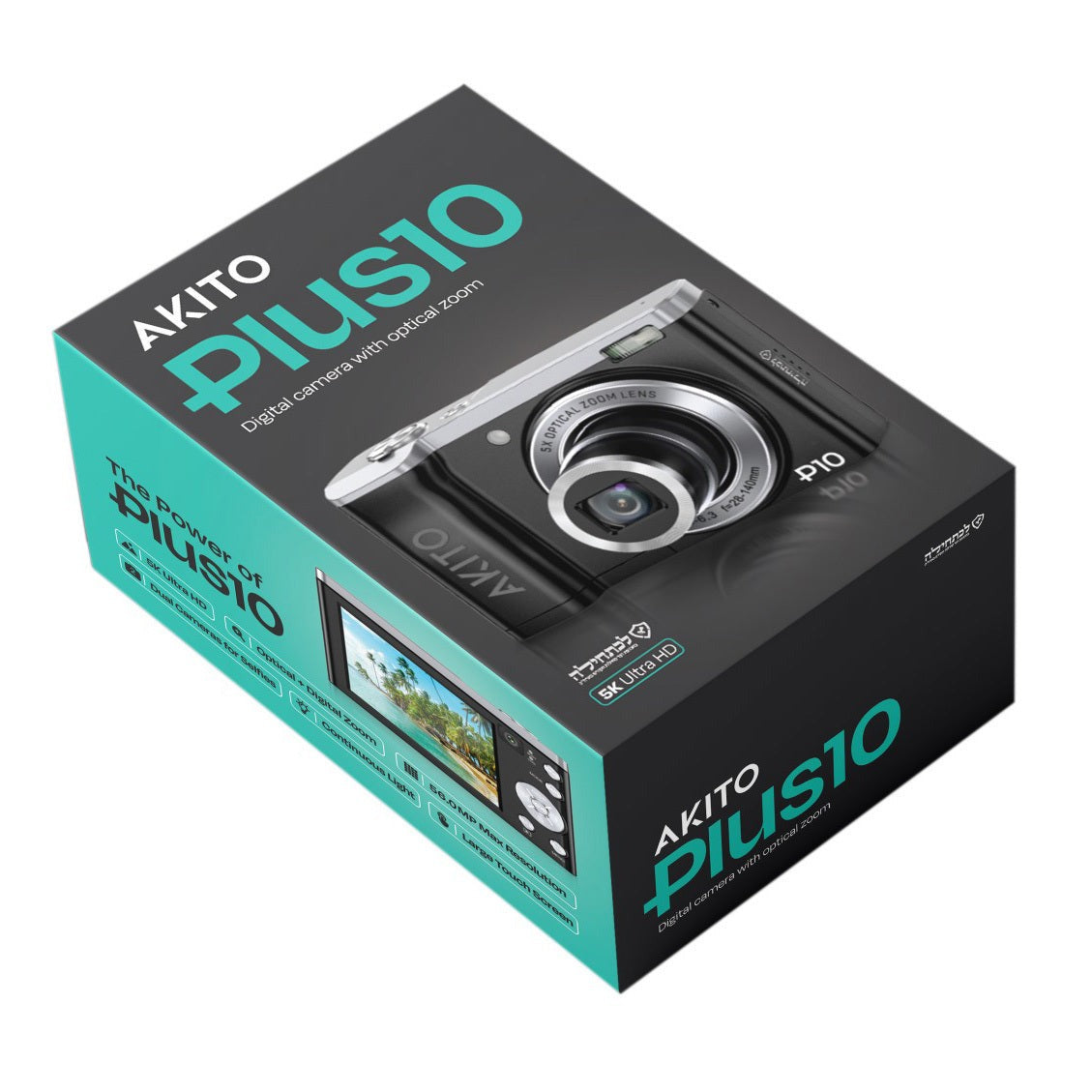 AKITO PLUS 10 Digital Camera, Black (Used)