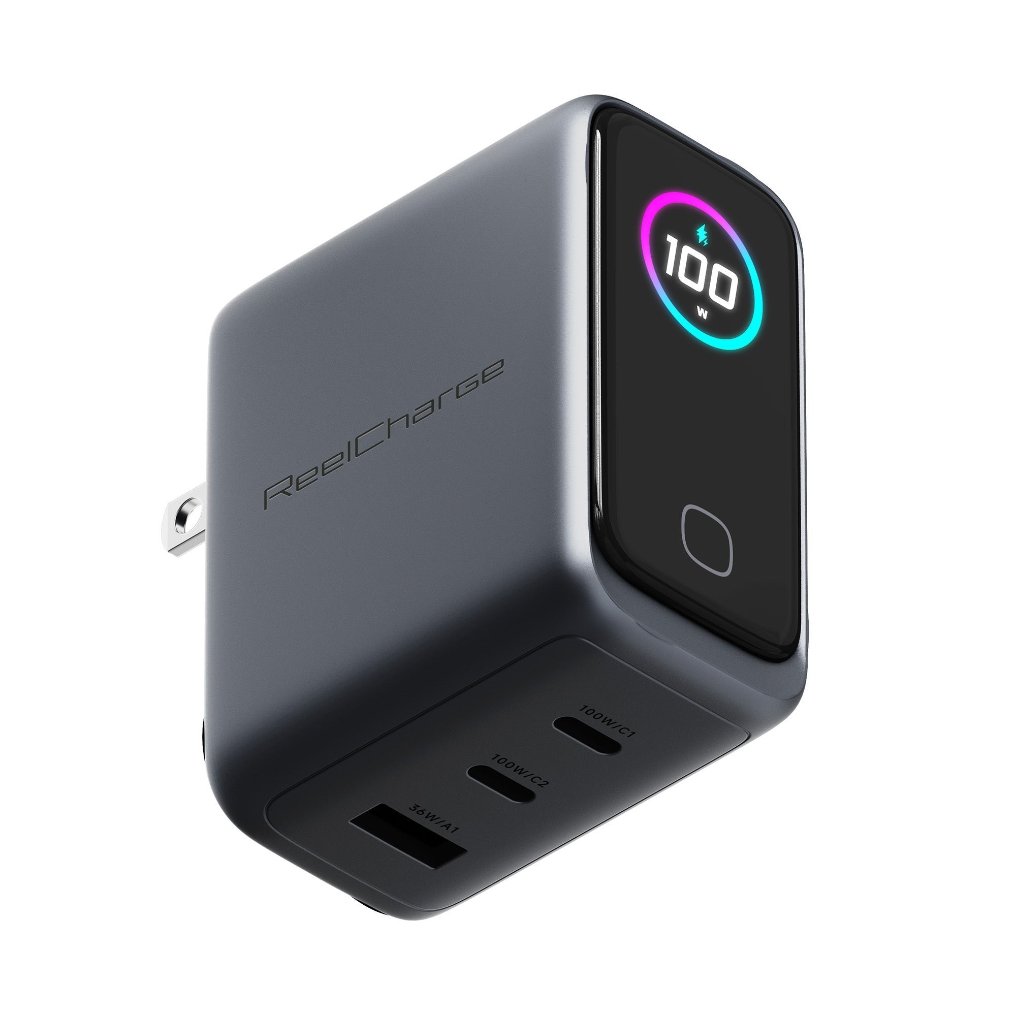 ReelCharge 100W Smart Wall Charger (Gray)