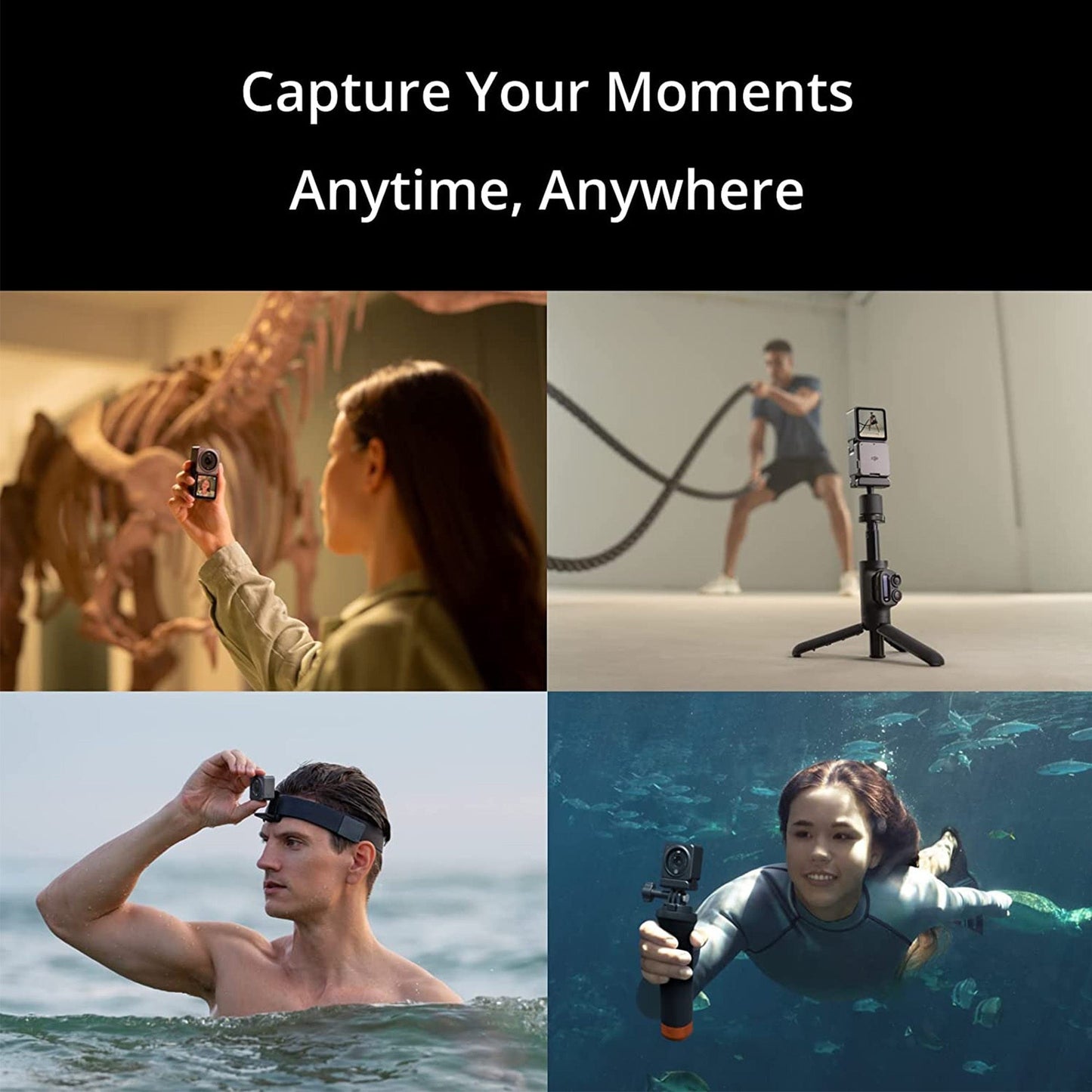 DJI Action 2 Power Combo Adventure Bundle - Portable and Wearable 4K Camera with Extra Power