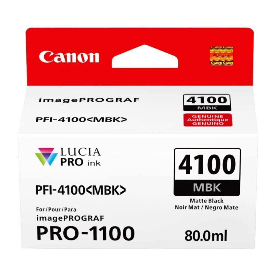 Canon PFI-4100 Lucia Pro II 11 Pigment-Based Ink for imagePROGRAF Pro 1100 Printer (Matte Black)