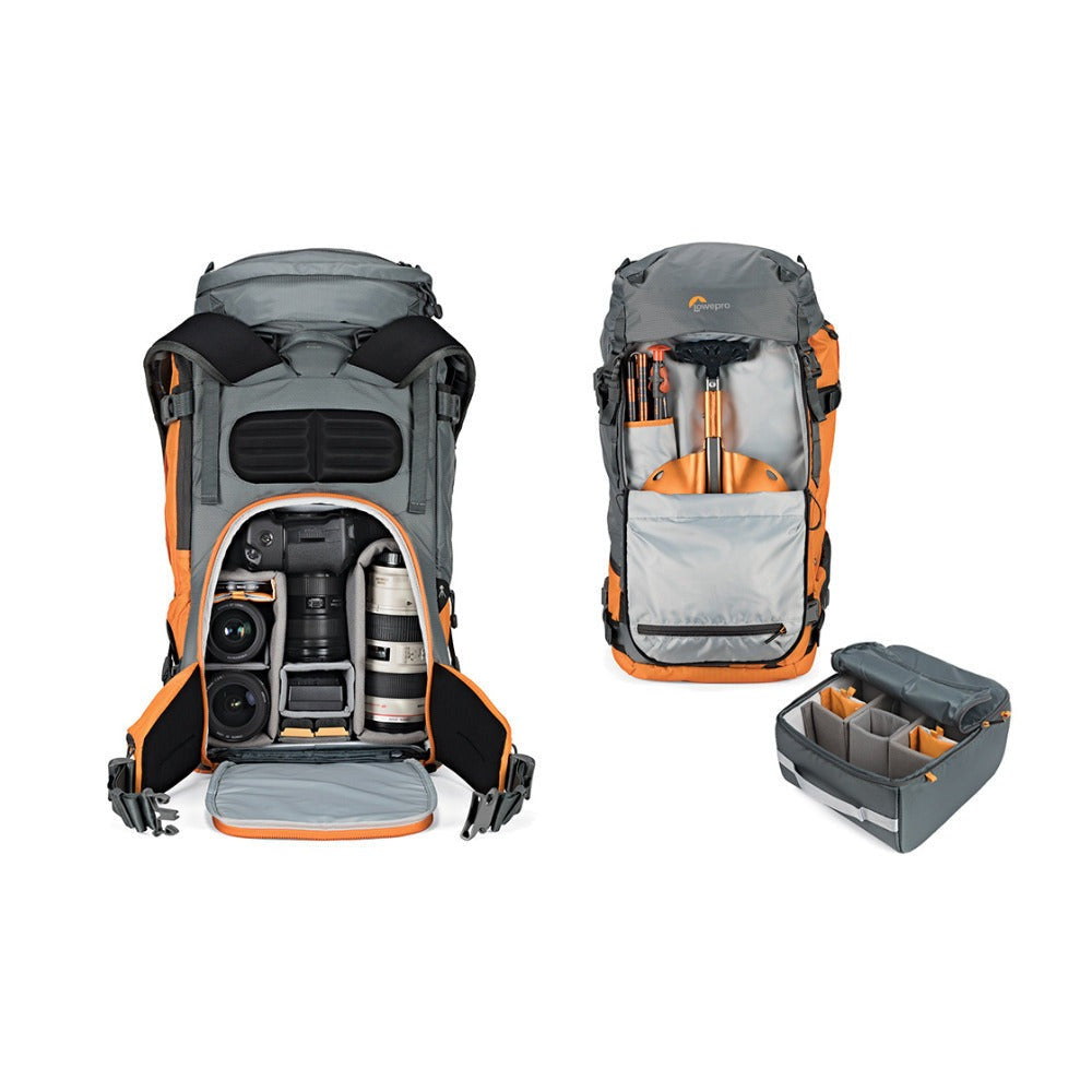 Lowepro 55L Powder Backpack 500 AW (Gray and Orange)