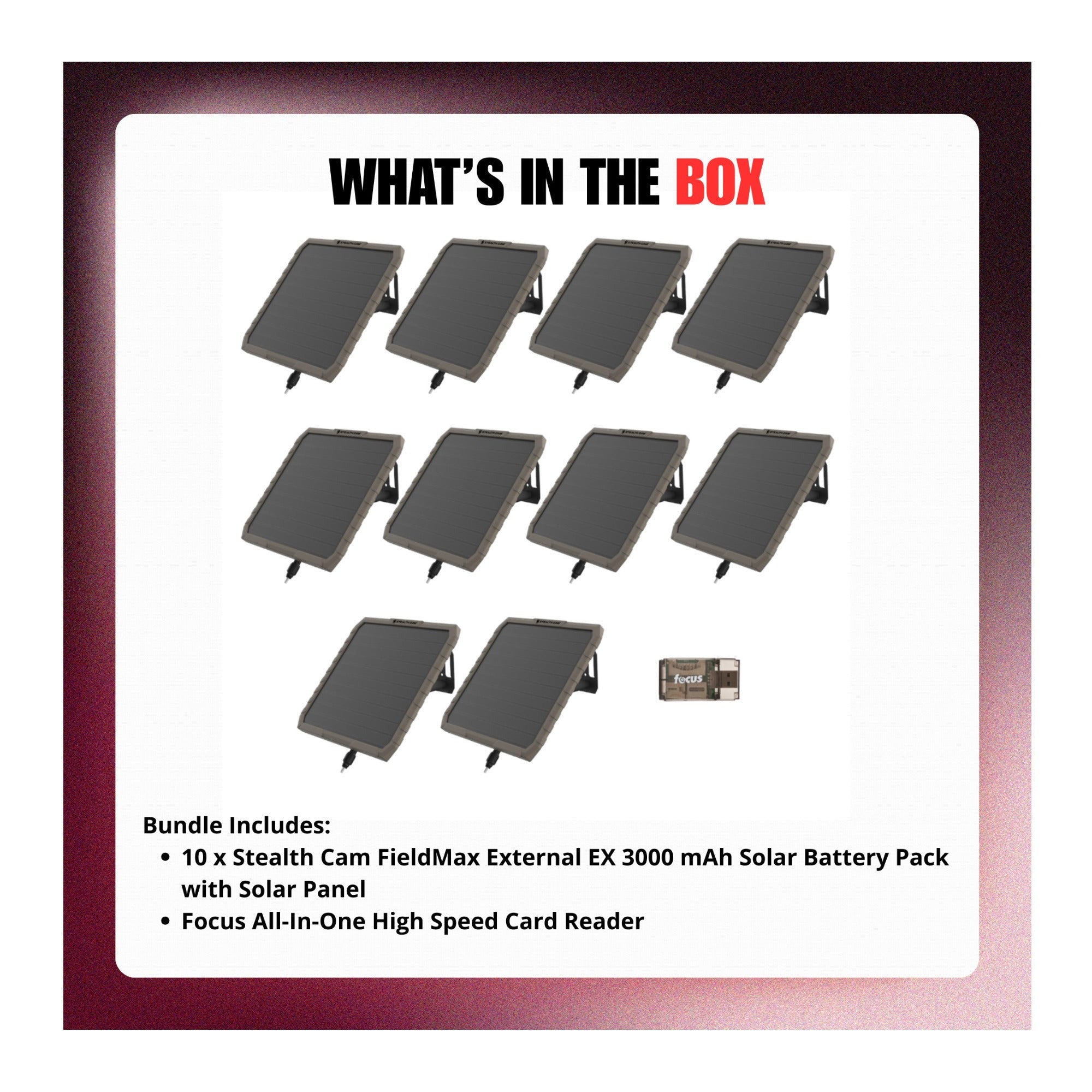 Stealth Cam 3000mAh FieldMax External EX Solar Battery Pack with Solar Panel Bundle