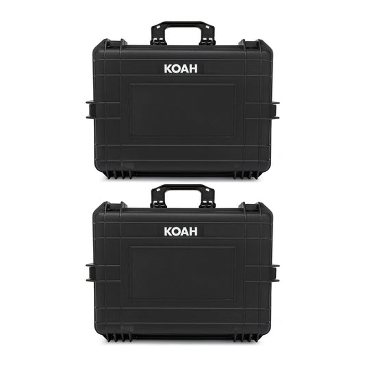 Koah Weatherproof Hard Case with Customizable Foam (22 x 17 x 8 Inch, 2-Pack)