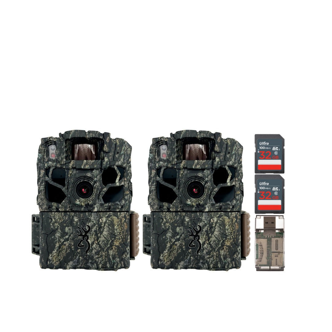 Browning Trail Cameras Dark Ops FHDR 26MP Night Vision Camera (2-Pack) with 2 x Memory Card Bundle