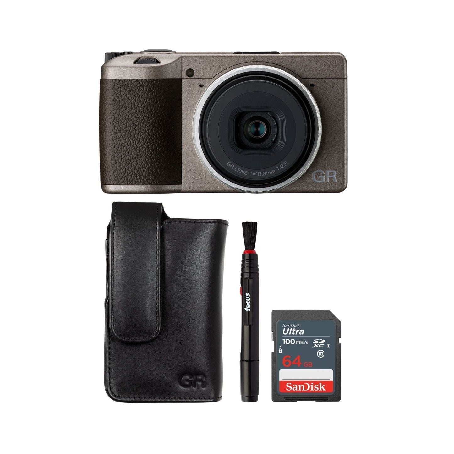 Ricoh GR III Diary Edition Compact Digital Camera with Soft Case, 64GB SD Card, and Cleaning Pen