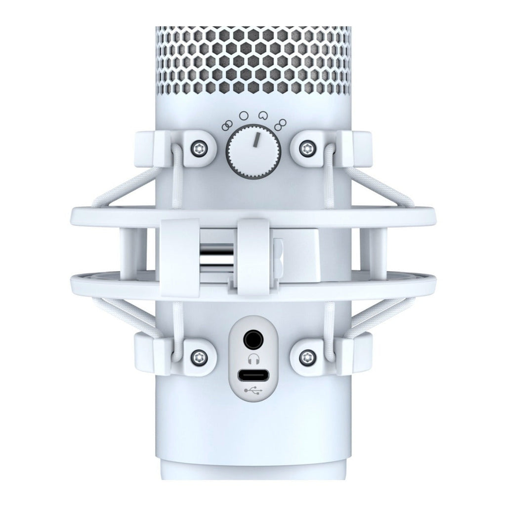 HyperX QuadCast S USB Gaming Microphone with RGB Lighting, White/Gray (Certified Refurbished)