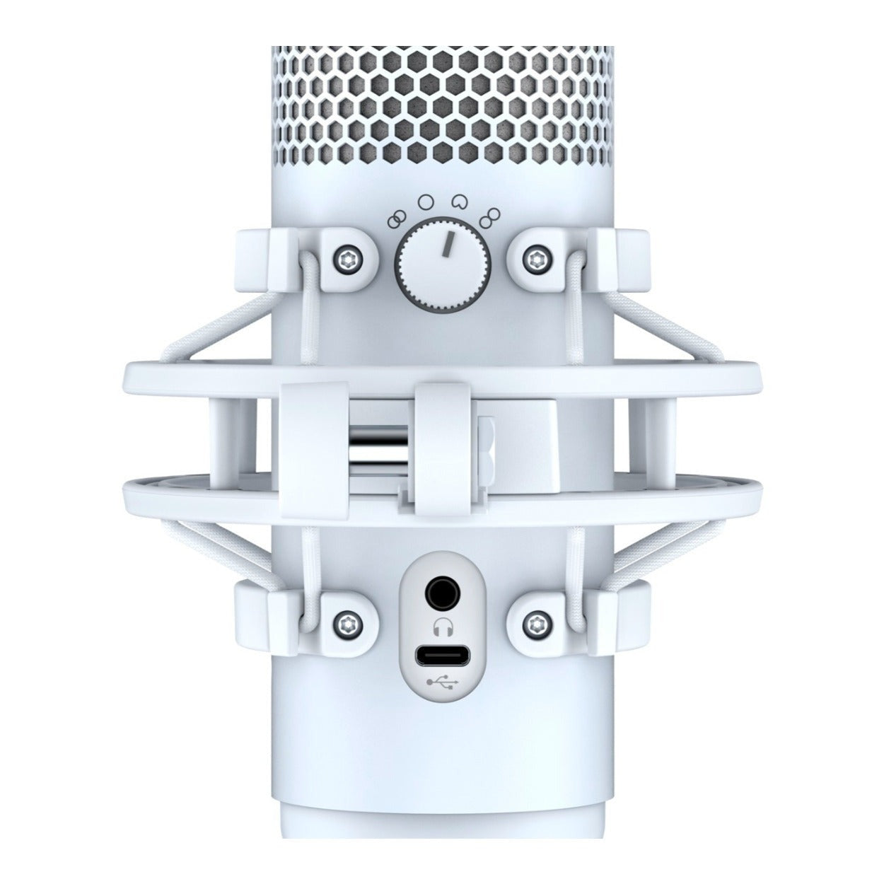 HyperX QuadCast S USB Gaming Microphone with RGB Lighting, White/Gray (Certified Refurbished)