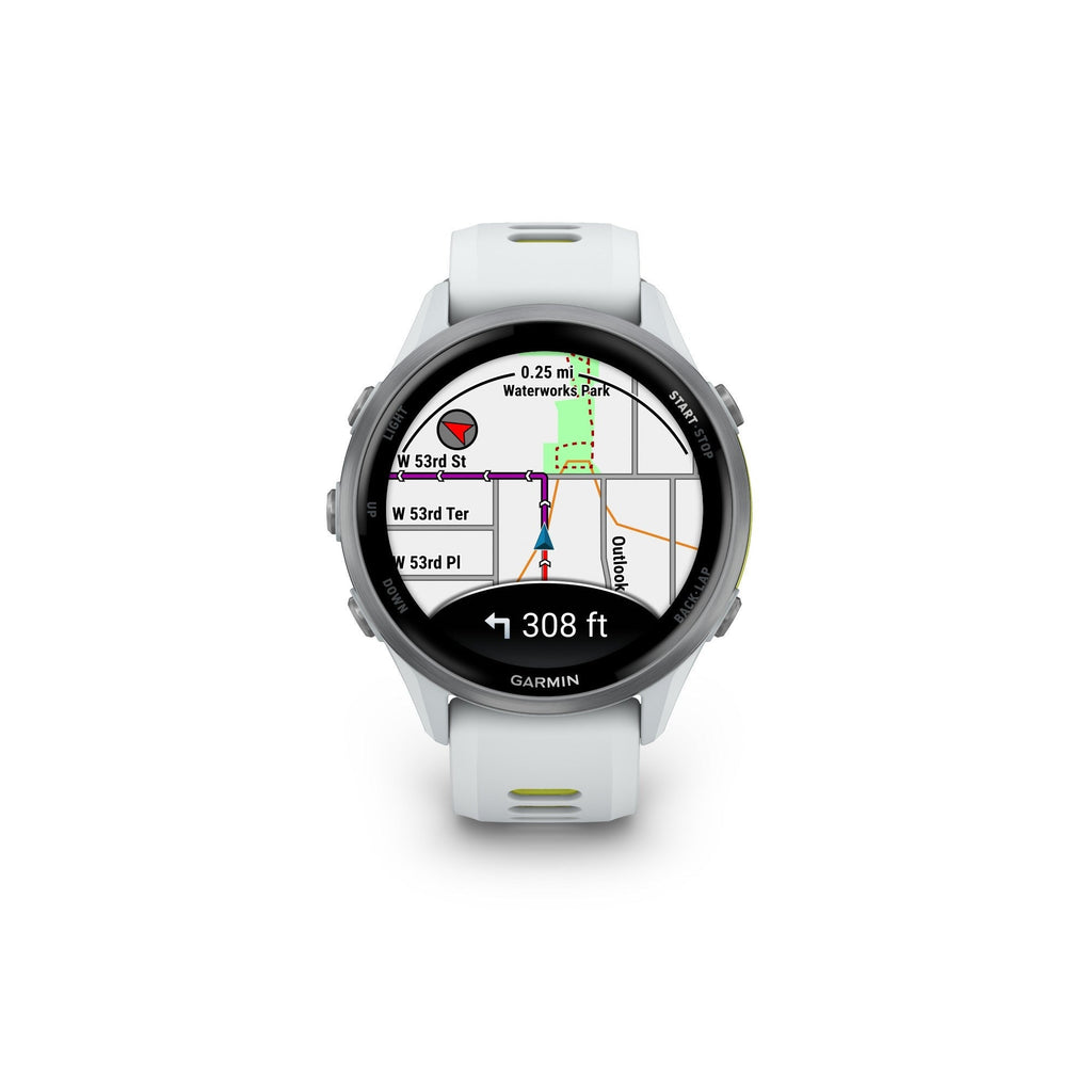 Garmin Forerunner 970 Titanium DLC and Whitestone/Translucent Amp Yellow Band