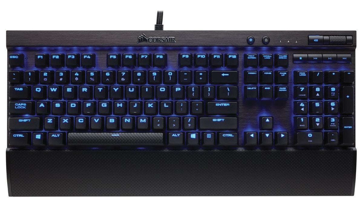 Corsair K70 LUX Mechanical Keyboard, Cherry MX Red (Blue LED) (Certified Refurbished)