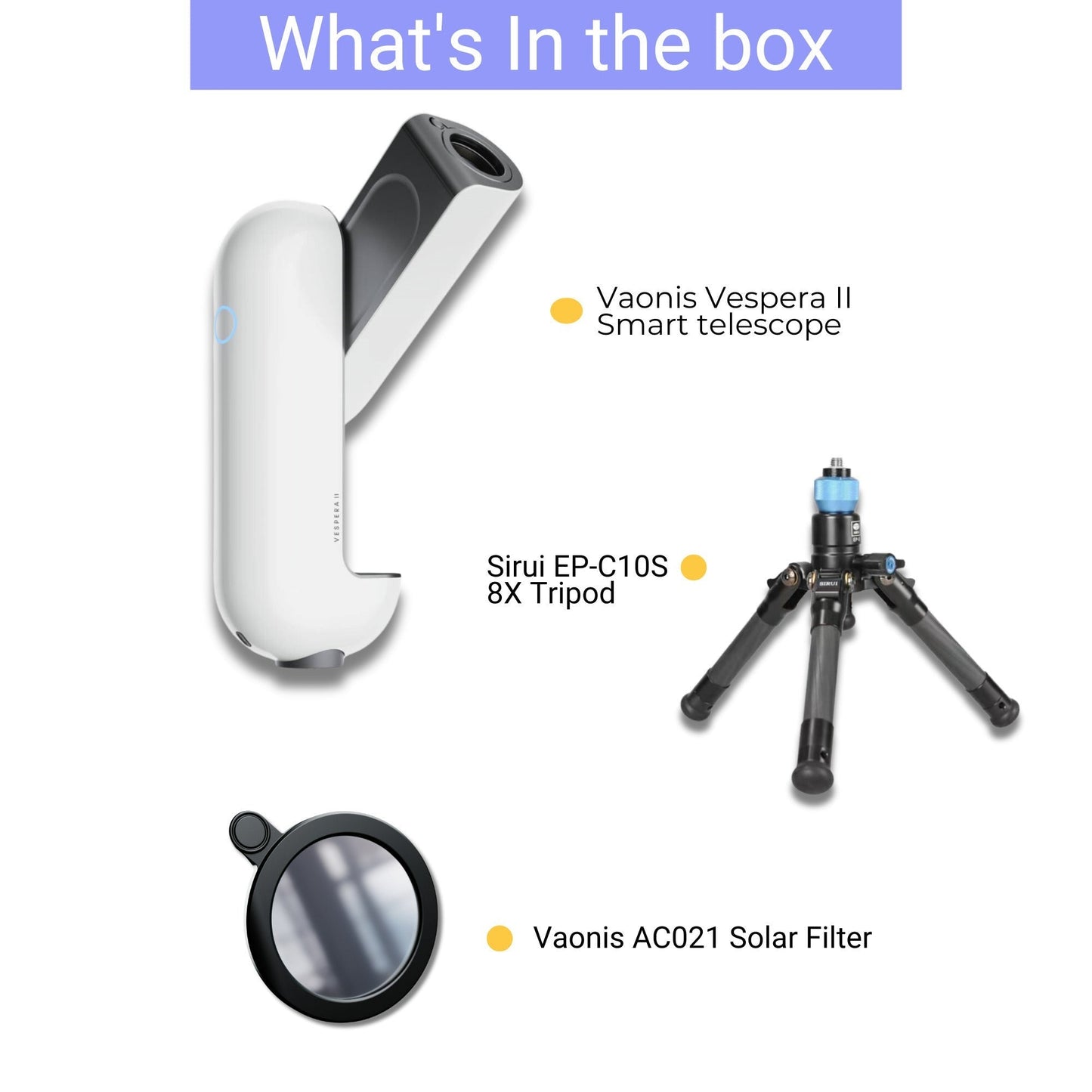 Vaonis VE50 II Vespera II Exploration Station with Ultra Light Telescope Bundle