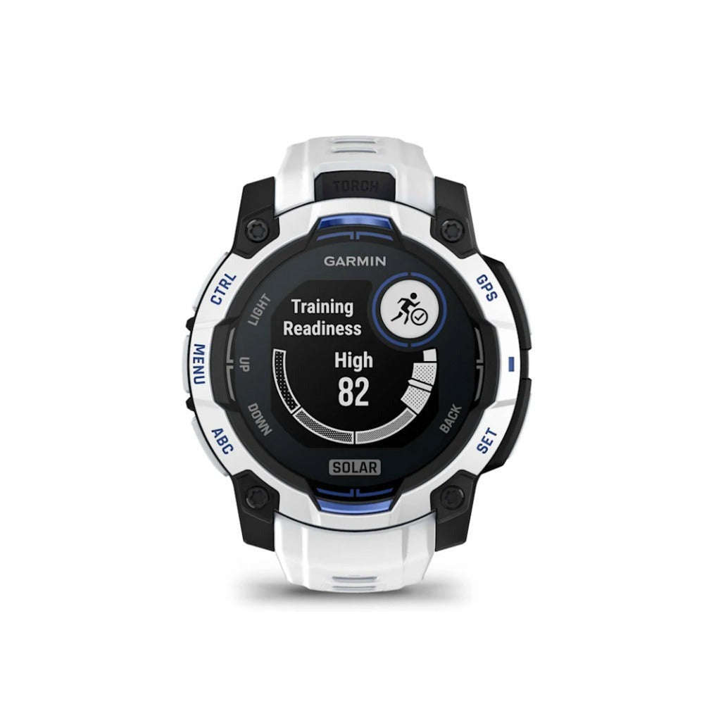 Garmin Instinct 3 GPS Smartwatch (Whitestone/Bolt Blue)