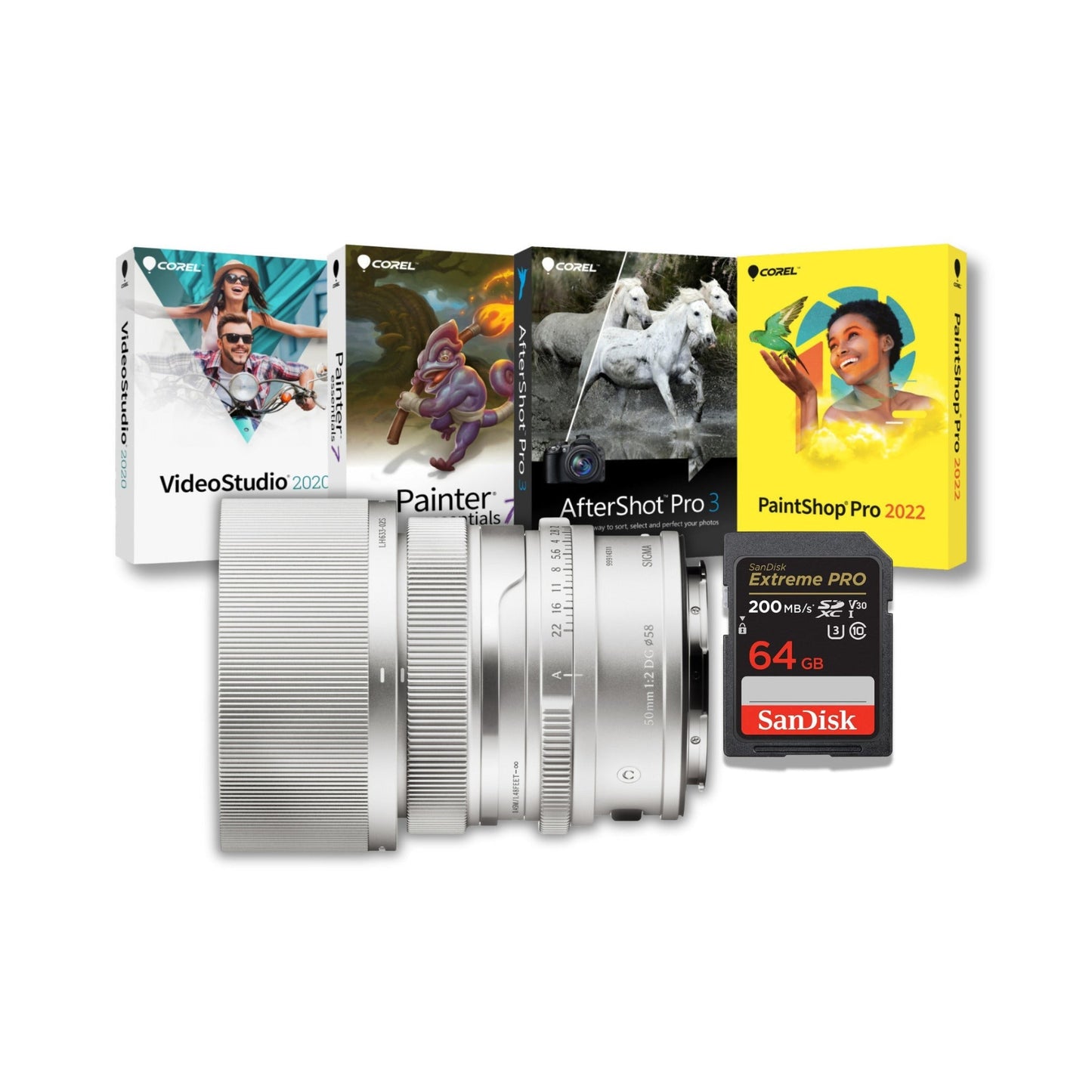 Sigma 50mm F2 DG Contemporary Multilayer Coating Lens (Silver, L Mount) Bundle