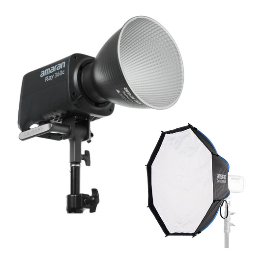 Amaran Ray 360c Full-Color COB Video Light (US) Bundle with 3' Octagonal Softbox