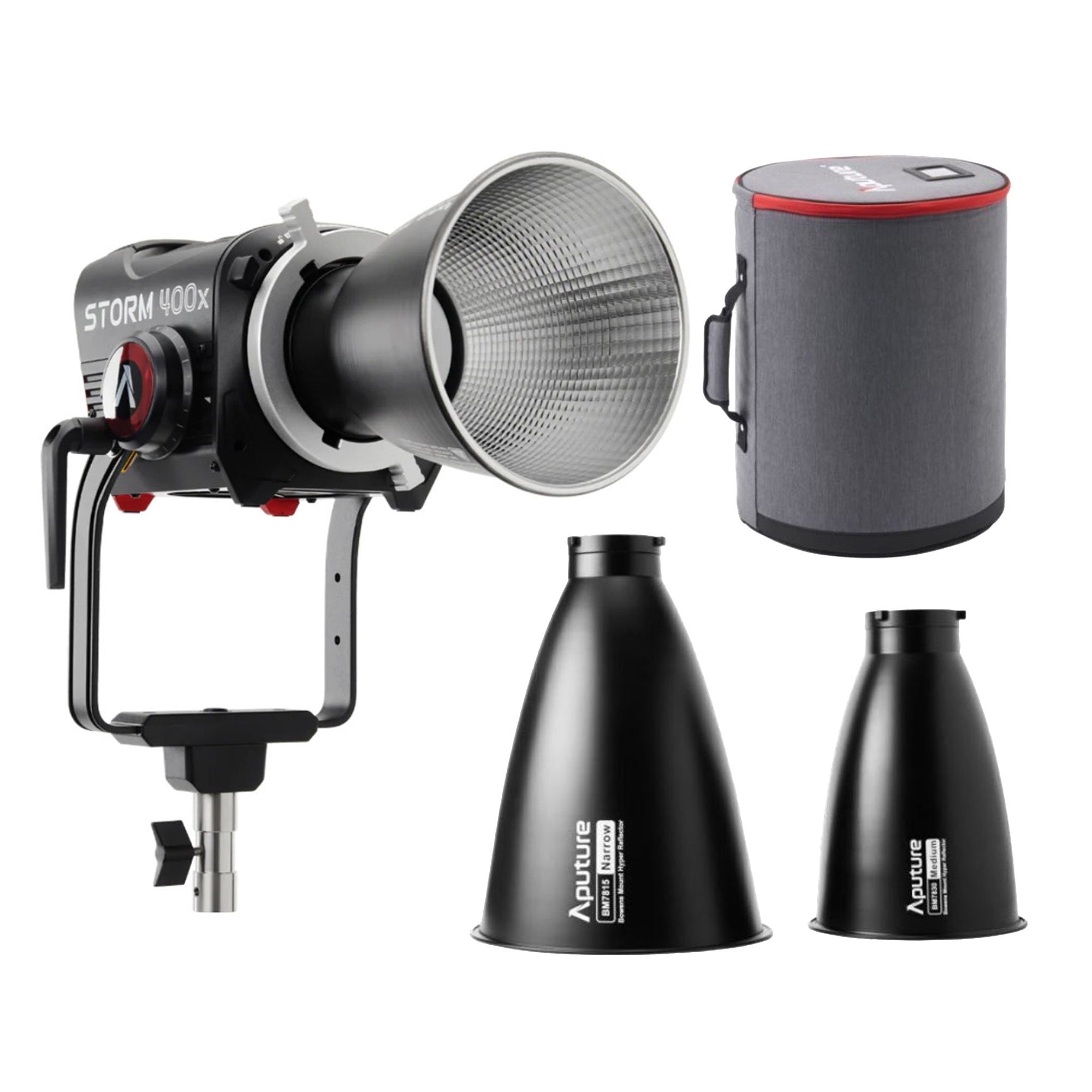 Aputure STORM 400x White LED Monolight (Gold Mount) with 1200x Reflector Kit