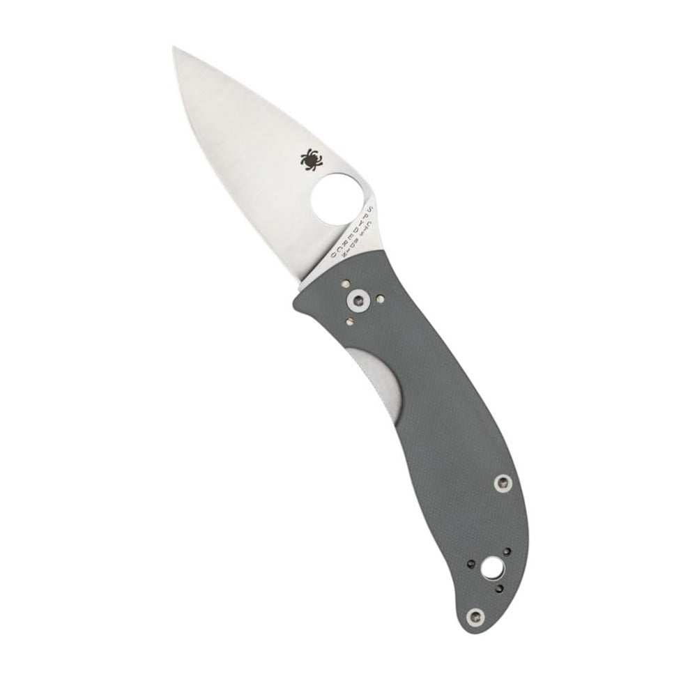 Spyderco Alcyone Gray Folding Knife with CTS BD1 PlainEdge Steel Blade