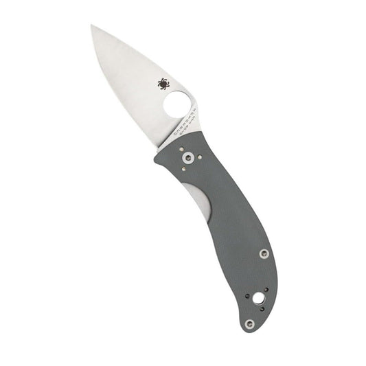 Spyderco Alcyone Gray Folding Knife with CTS BD1 PlainEdge Steel Blade