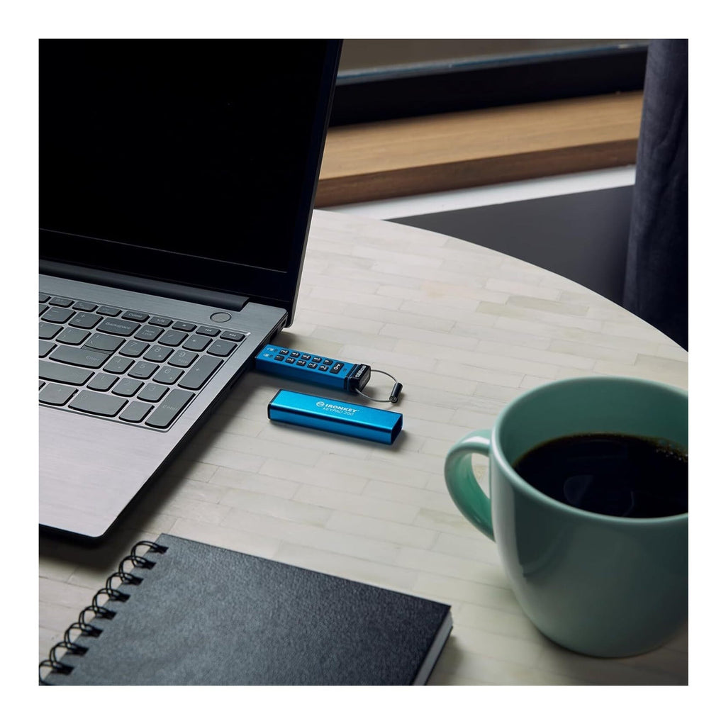 Kingston IronKey Keypad 200 Series 32GB USB-A Encrypted Flash Drive (Blue)
