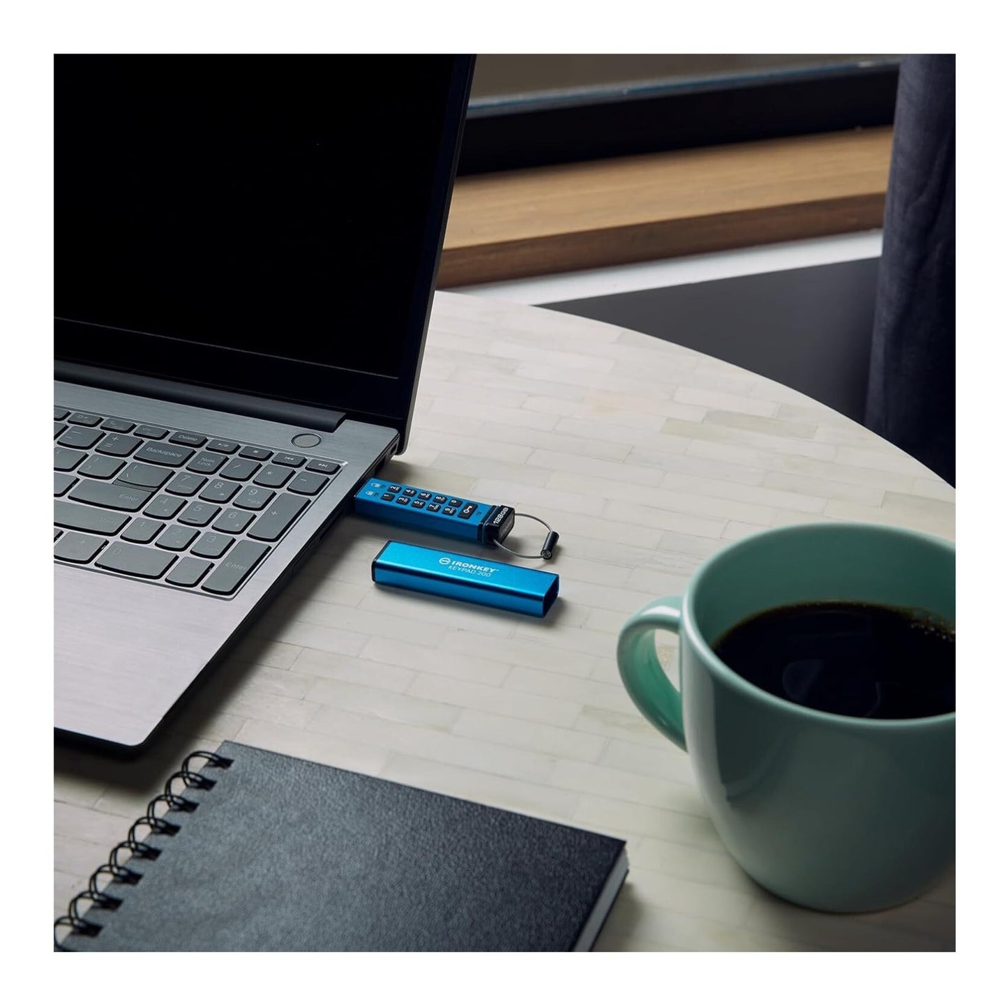 Kingston IronKey Keypad 200 Series 32GB USB-A Encrypted Flash Drive (Blue)