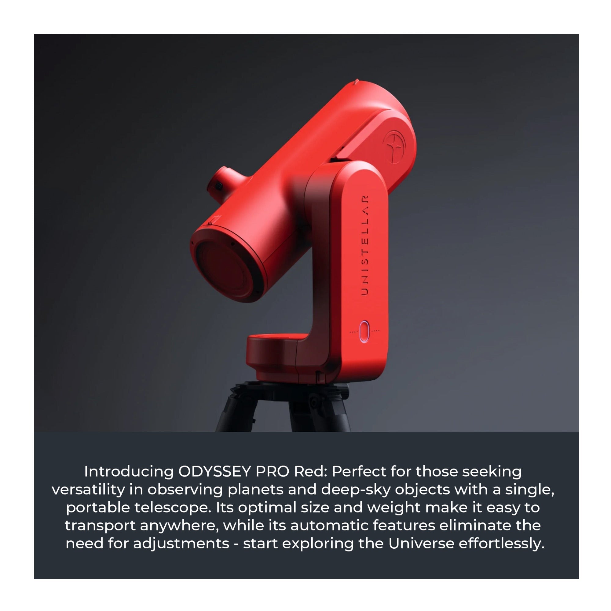 Unistellar Odyssey Pro Fully Automated Smart Telescope (Red) with Backpack