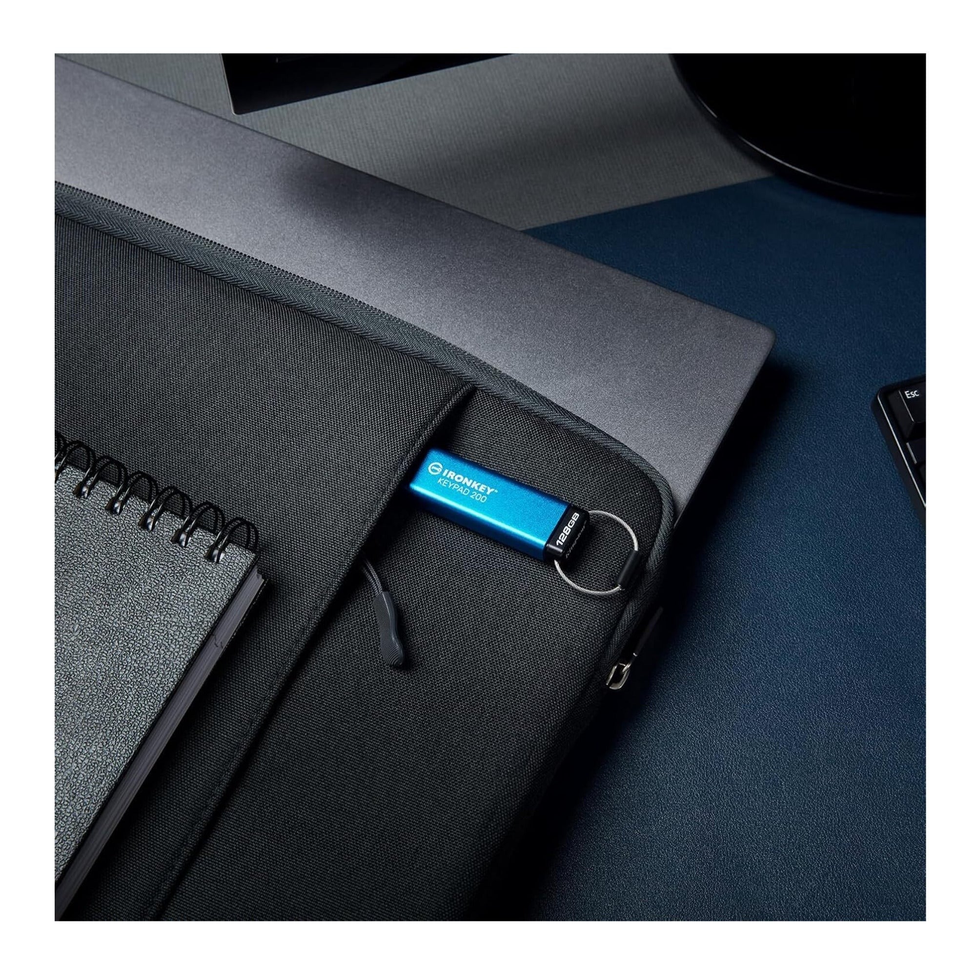 Kingston IronKey Keypad 200 Series 64GB USB-A Encrypted Flash Drive (Blue)